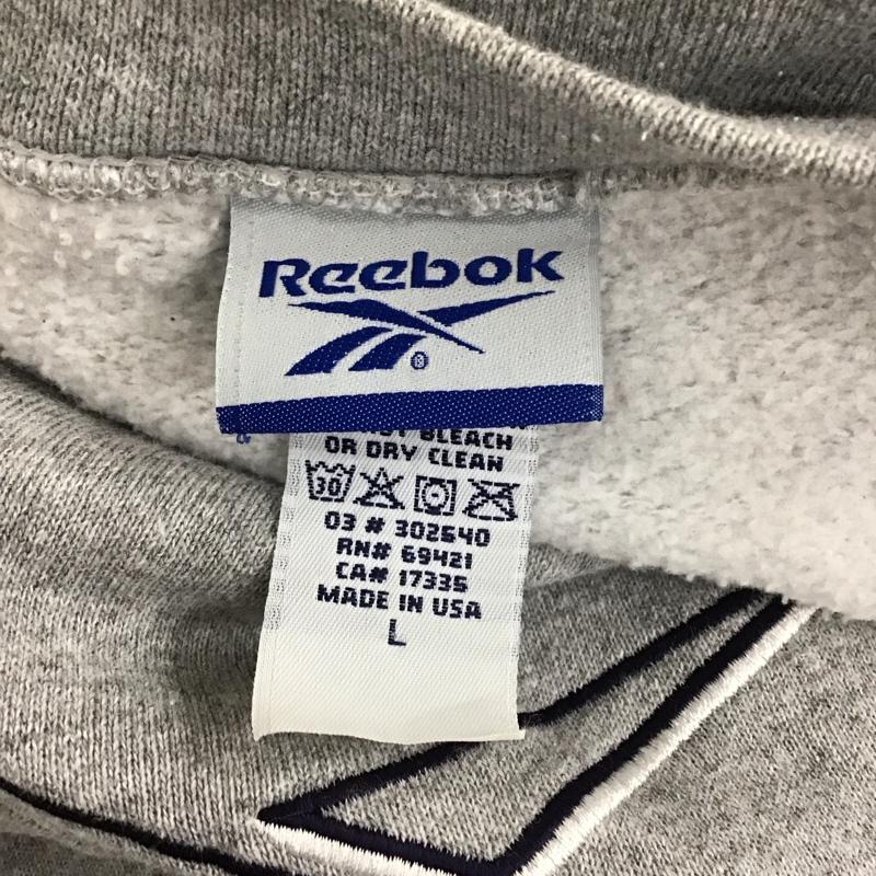 リーボック Reebok トレーナー 長袖 90s usa製 長袖トレーナー スウェット L ロゴ、文字 灰 / グレー / レディース USED 古着 中古 10115922