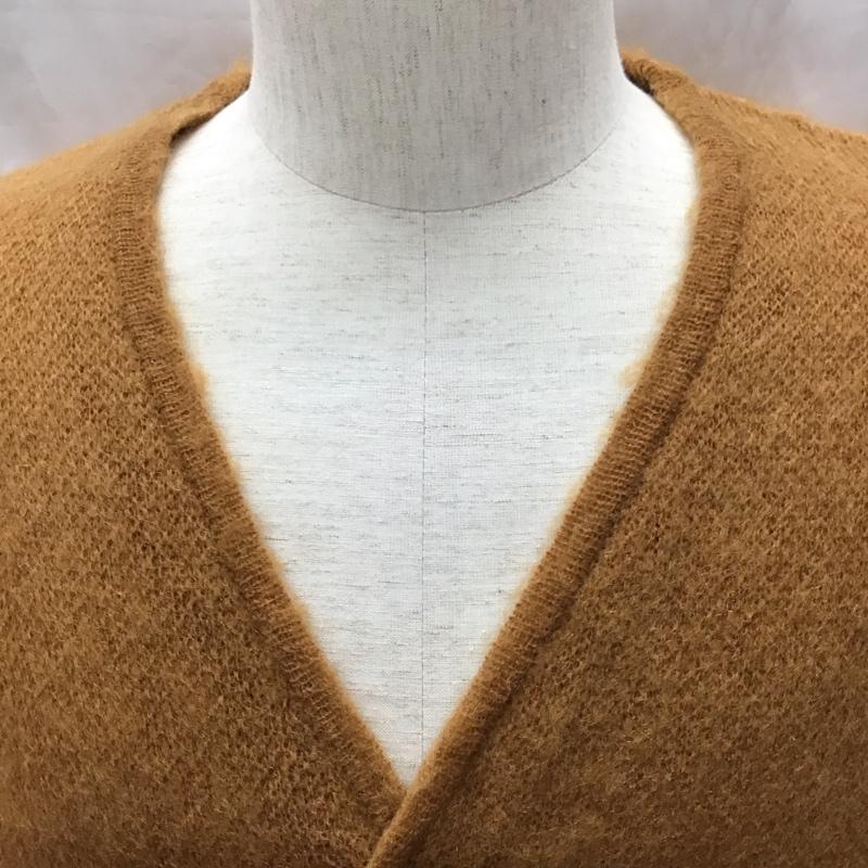 スリック SLICK カーディガン 長袖 5162506 Vネック モヘヤ混 2 無地 茶 / ブラウン / メンズ USED 古着 中古 10118024