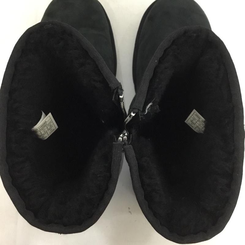アグ UGG ブーツ ショートブーツ 1103394 MASTERMIND ムートンブーツ サイドファスナー 26cm 26.0cm ロゴ、文字 黒 / ブラック / メンズ USED 古着 中古 10138005