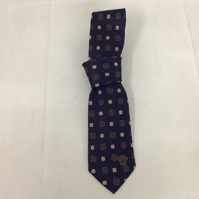 ヴェルサーチ VERSACE ネクタイ ネクタイ シルク 総柄 紺 / ネイビー / メンズ USED 古着 中古 10125664