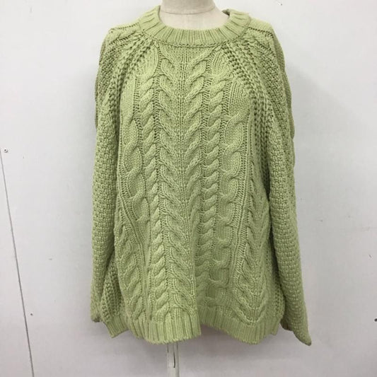 マウジー MOUSSY ニット、セーター 長袖 010ESW70-0550 RAGLAN SLEEVE CABLE ニット FREE 無地 薄緑 / ライトグリーン /  レディース USED 古着 中古 10108474