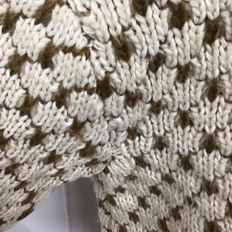 ローリーズファーム LOWRYS FARM ニット、セーター 長袖 LF621346NT 2WAY柄ショートニットプルオーバーカーディガン 茶 / ブラウン / X アイボリー / アイボリー / レディース USED 古着 中古 10122560
