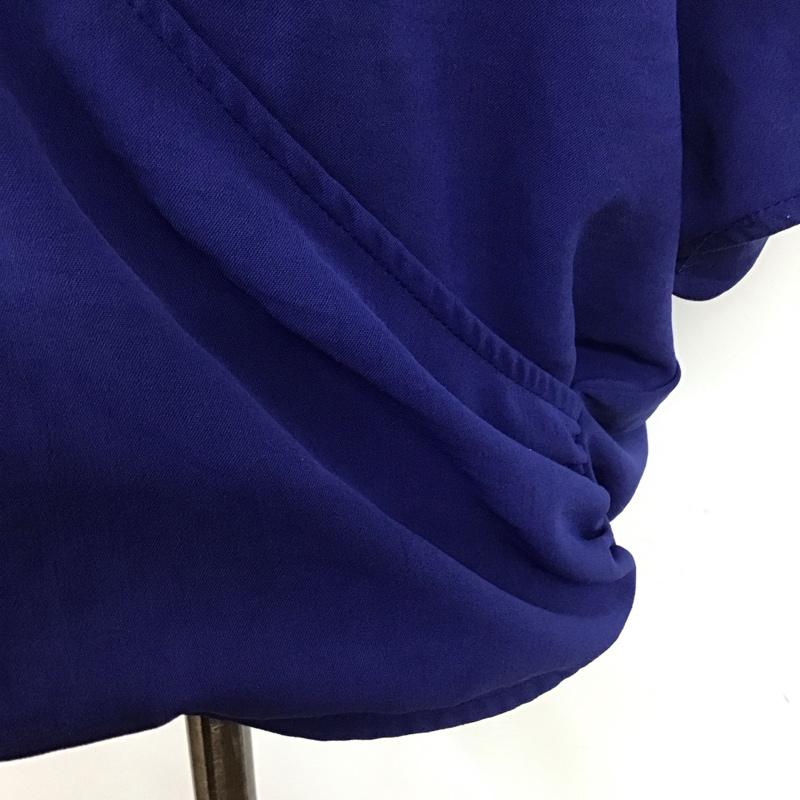 ザラ ZARA カットソー 半袖 半袖カットソー 半袖シャツ 無地シャツ L 無地 青 / ブルー / レディース USED 古着 中古 10125187