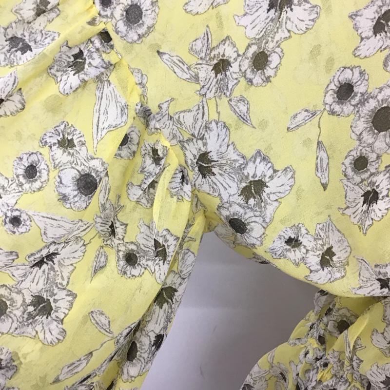 ザラ ZARA シャツ、ブラウス 長袖 2928 160 047 シアー S 花柄 黄 / イエロー / レディース USED 古着 中古 10111434