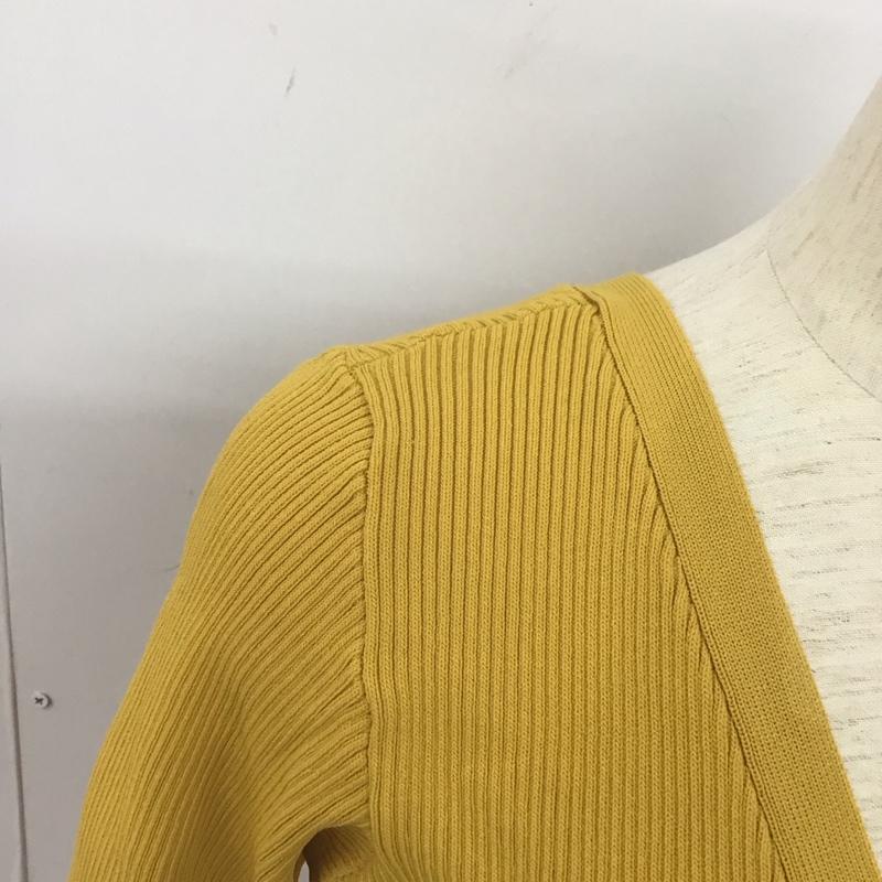 アルシーヴ archives カーディガン 長袖 M 無地 黄 / イエロー / レディース USED 古着 中古 10128446