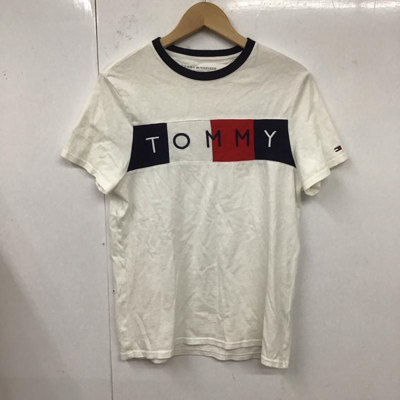 トミーヒルフィガー TOMMY HILFIGER Tシャツ 半袖 クルーネック S ロゴ、文字 白 / ホワイト / X 赤 / レッド / X 紺 / ネイビー / レディース USED 古着 中古 10121131