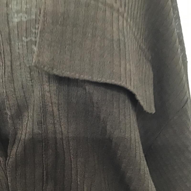 ザラ ZARA カットソー 長袖 胸ポケット 裾ギャザー 前ボタン S 無地 茶 / ブラウン /  レディース USED 古着 中古 10107155