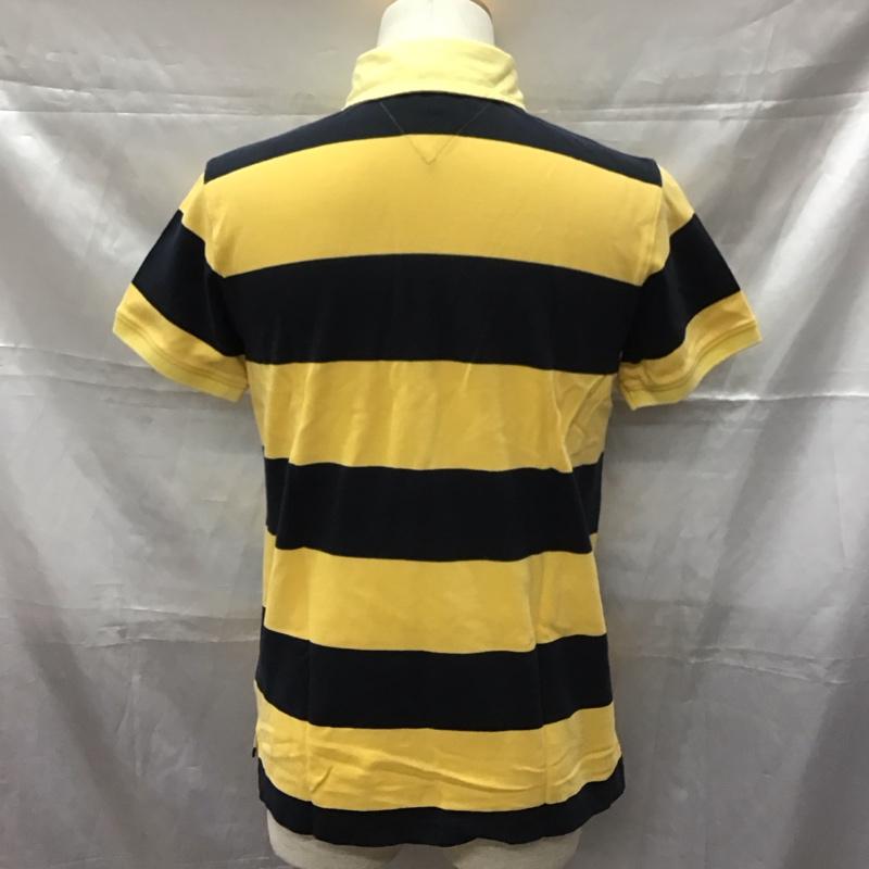 トミーヒルフィガー TOMMY HILFIGER ポロシャツ 半袖 半袖ポロシャツ カラーシャツ 半袖カットソー L ボーダー柄 黄 / イエロー / X 紺 / ネイビー /  メンズ USED 古着 中古 10111034