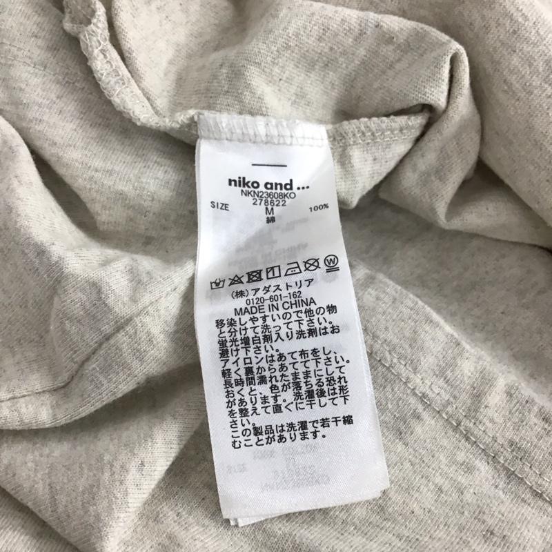 ニコアンド niko and... Tシャツ 半袖 M ロゴ、文字 X プリント 灰 / グレー / レディース USED 古着 中古 10150853