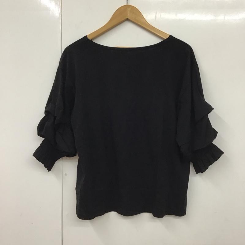 ニコアンド niko and... カットソー 七分袖 L 無地 黒 / ブラック / レディース USED 古着 中古 10130203