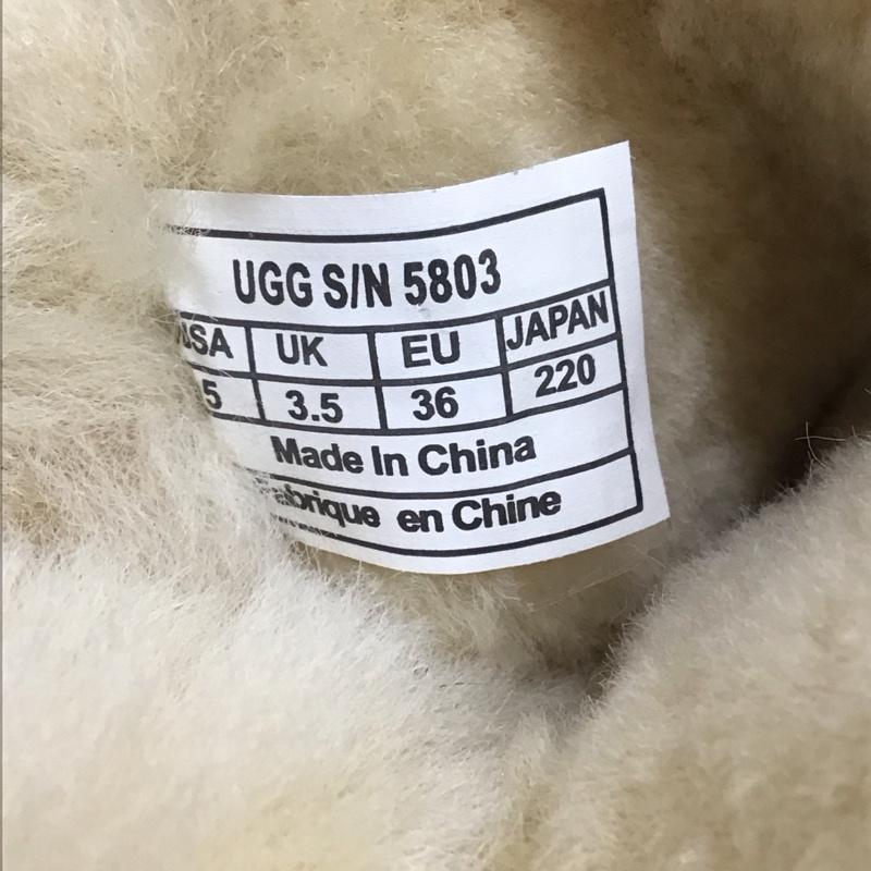 アグ UGG ブーツ ショートブーツ 5803 ベイリーボタン 22cm ムートンブーツ 22.0cm ロゴ、文字 ベージュ / ベージュ / レディース USED 古着 中古 10120571