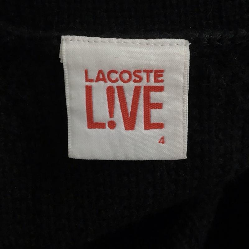 ラコステ LACOSTE カーディガン 長袖 長袖ニットカーディガン リブニットカーディガン 前ボタン 4 ロゴ、文字 黒 / ブラック / メンズ USED 古着 中古 10123806