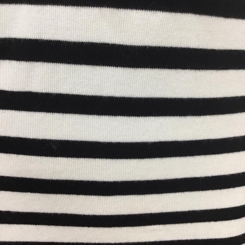 ザラニット ZARA KNIT カットソー 半袖 5646 021 105 リボン L ボーダー柄 白 / ホワイト / X 黒 / ブラック /  レディース USED 古着 中古 10113477