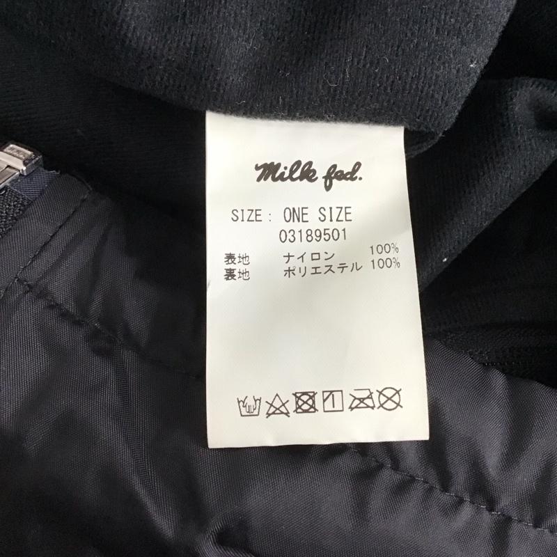ミルクフェド MILKFED. ジャケット、上着 ジャンパー、ブルゾン ナイロンジャケット ジップアップパーカー アウター ロゴ、文字 黒 / ブラック / レディース USED 古着 中古 10132660