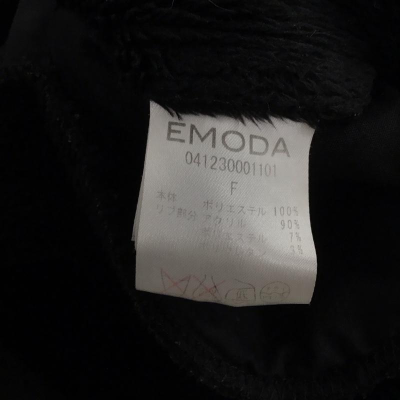 エモダ EMODA コート コート一般 041230001101 ボアコート フード FREE 無地 黒 / ブラック / レディース USED 古着 中古 10147172