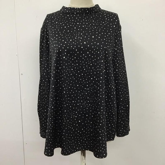 オペークドットクリップ OPAQUE.CLIP カットソー 長袖 長袖シャツカットソー クルーネックカットソー ブラウス 総柄 38 ドット 白 / ホワイト / X 黒 / ブラック /  レディース USED 古着 中古 10110319