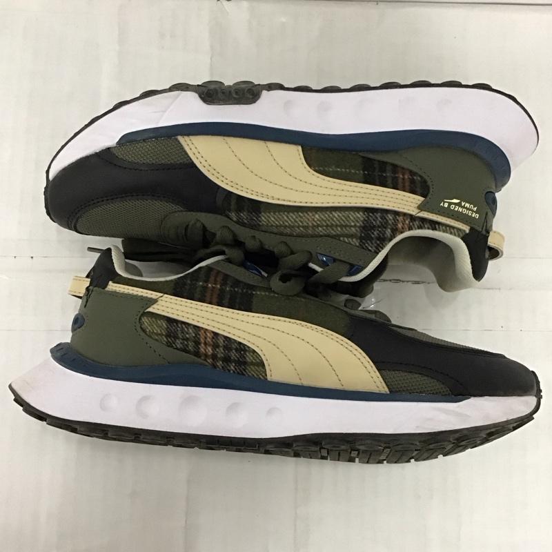 プーマ PUMA スニーカー スニーカー 384186-02 WILD RIDER FLANNEL 24cm 24.0cm ワンポイント カーキ / カーキ / レディース USED 古着 中古 10122584