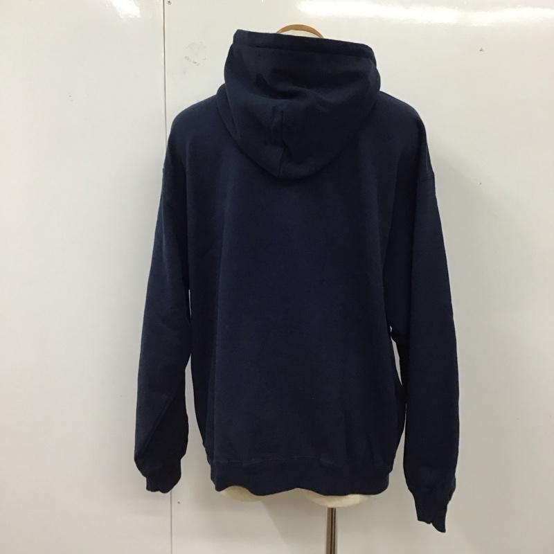 エクストララージ XLARGE パーカー 長袖 長袖パーカー フード付きパーカー プリントスウェット トレーナー XL ロゴ、文字 紺 / ネイビー /  メンズ USED 古着 中古 10120621