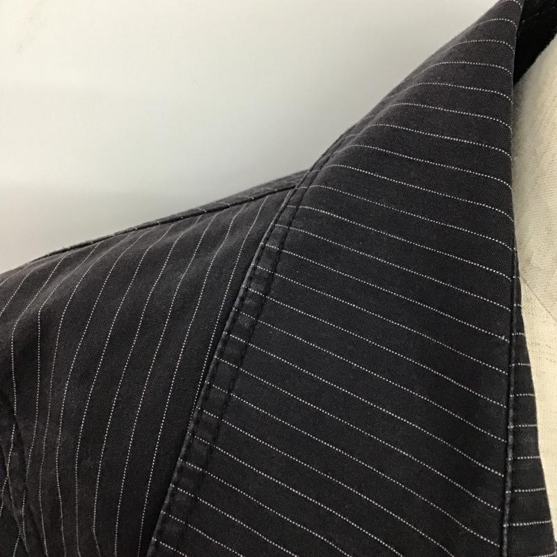 ニックアシュレイ NICKASHLEY コート トレンチコート 8NE30-617-09 L ストライプ 黒 / ブラック / X 白 / ホワイト / メンズ USED 古着 中古 10111569