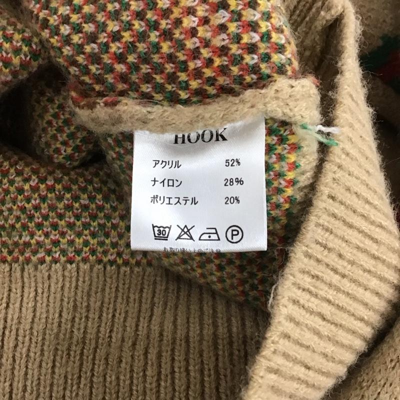 フックバイロックミー Hook By RockME ニット、セーター 長袖 長袖ニット リブニット セーター クルーネックカットソー プリントセーター プリント ベージュ / ベージュ / X 赤 / レッド / X 黄 / イエロー / X 緑 / グリーン / X 白 / ホワイト / X 茶 / ブラウン / メンズ USED 古着 中古 10106323