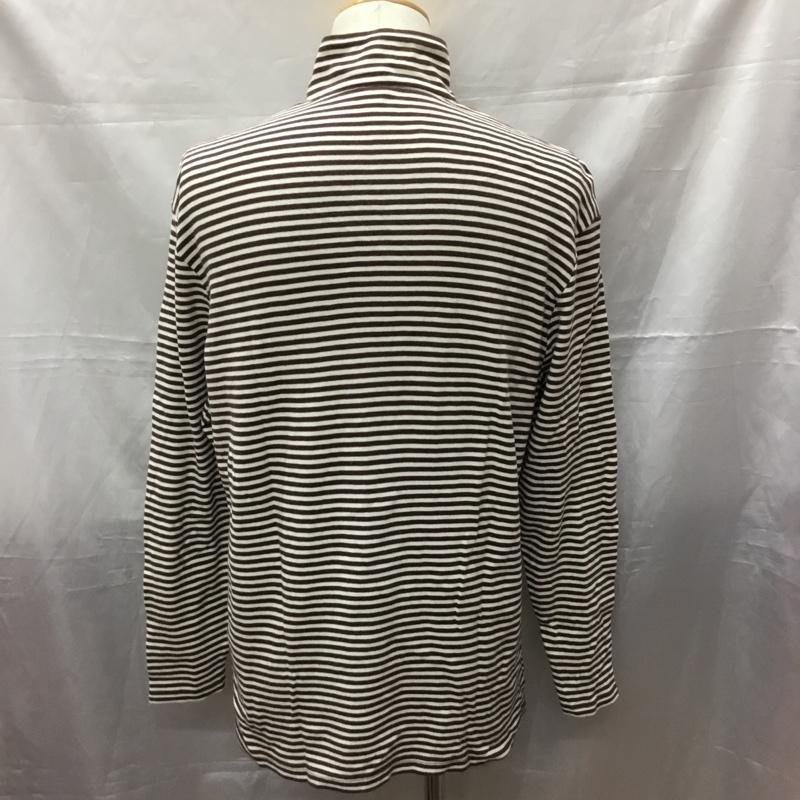 ブルックスブラザーズ BROOKS BROTHERS カットソー 長袖 52326-81 ハーフジップ M ボーダー柄 白 / ホワイト / X 茶 / ブラウン /  メンズ USED 古着 中古 10111383