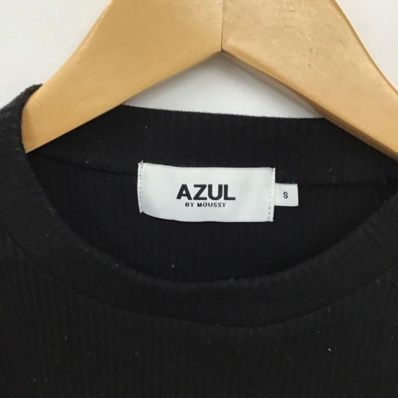 アズールバイマウジー AZUL BY MOUSSY カットソー 半袖 250GSB80-228D SHEER SLEEVE PUFF TOPS S 無地 黒 / ブラック / レディース USED 古着 中古 10129239