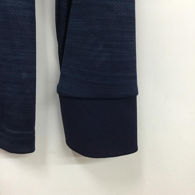 アディダス adidas ポロシャツ 長袖 EH3641 ゴルフウェア タグ付き ロゴ、文字 紺 / ネイビー / メンズ USED 古着 中古 10135533