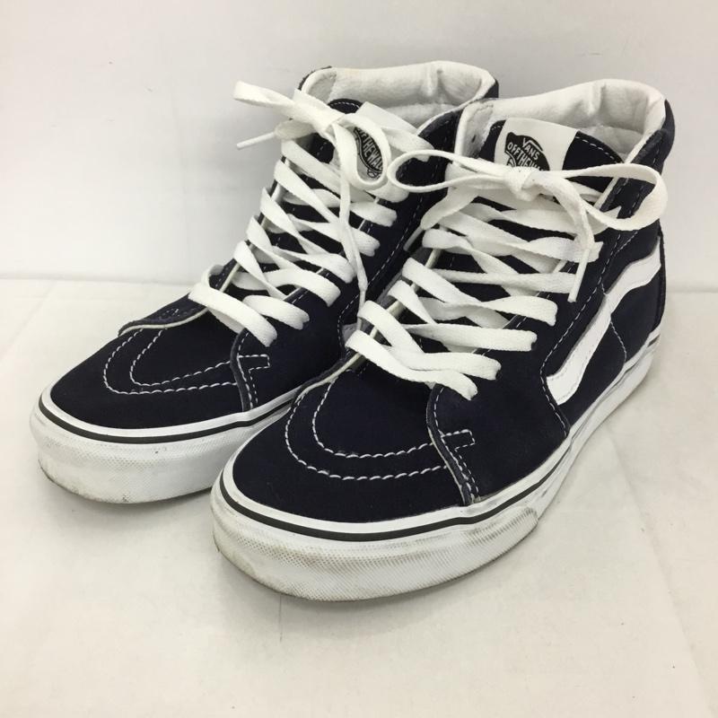 バンズ VANS スニーカー スニーカー 721356 OLD SKOOL ハイカット 23.5cm 23.5cm ロゴ、文字 白 / ホワイト / X 紺 / ネイビー / レディース USED 古着 中古 10127779