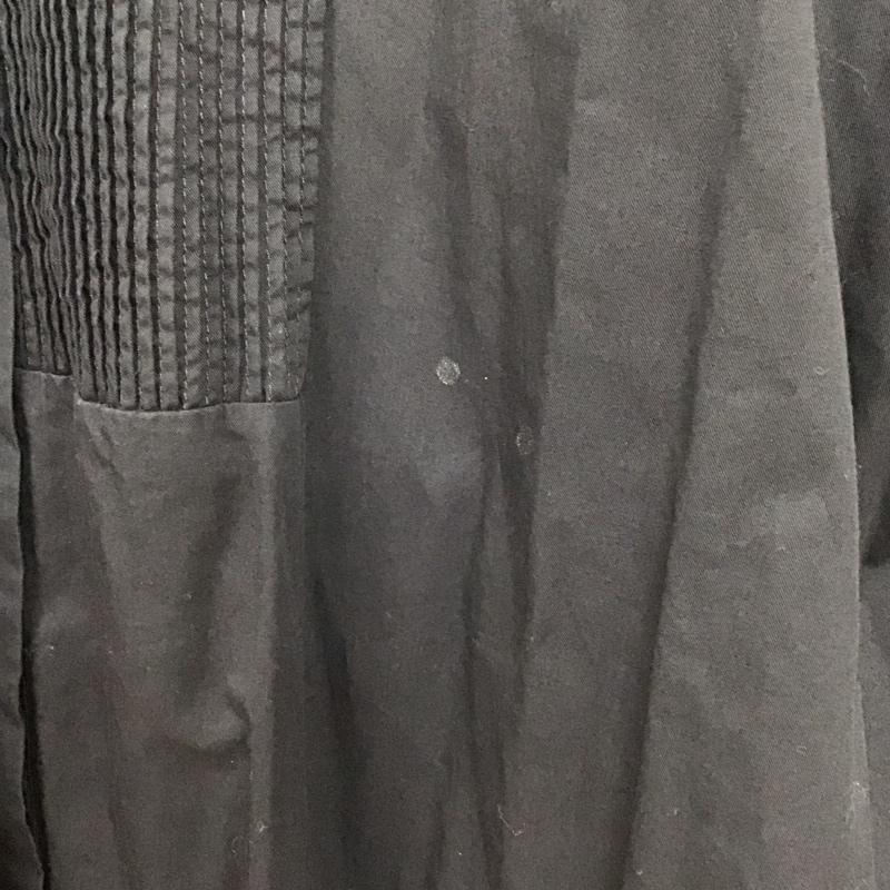 ザラ ZARA ワンピース ロングスカート 長袖ロングワンピース ノーカラーシャツワンピース フレアスカート 無地 黒 / ブラック / レディース USED 古着 中古 10136041