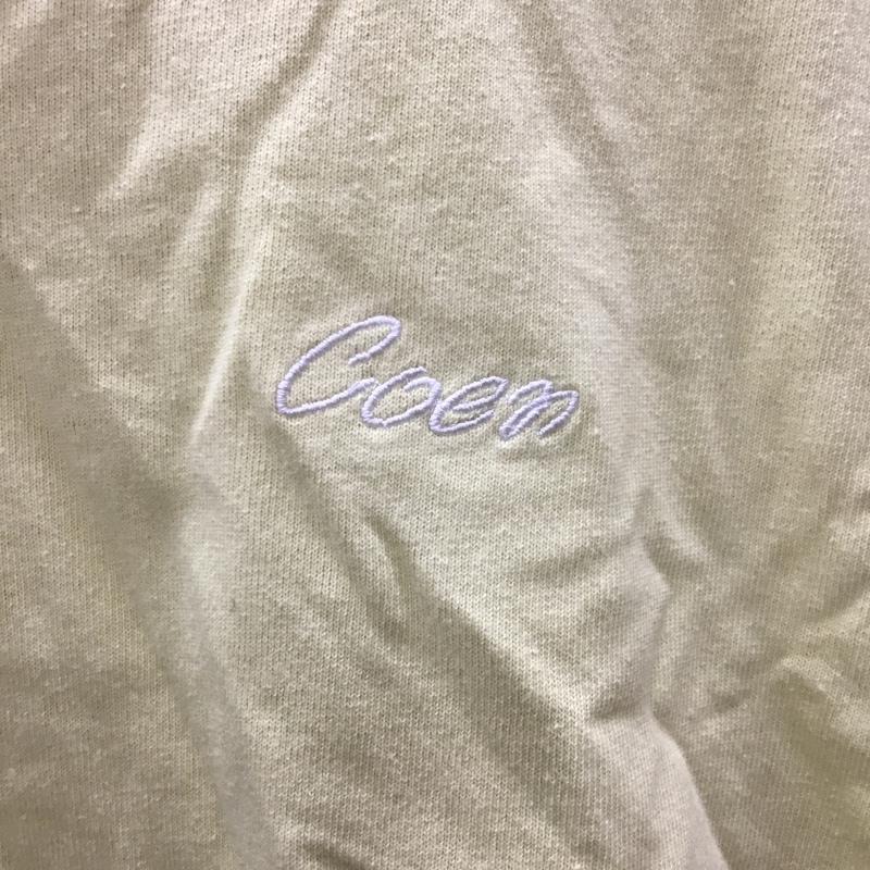 コーエン coen Tシャツ 半袖 7625-637-0327 刺繍 L ロゴ、文字 黄 / イエロー / レディース USED 古着 中古 10117793