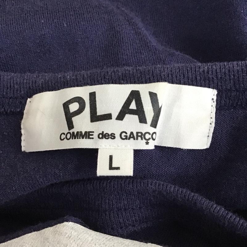 プレイコムデギャルソン PLAY COMME des GARCONS Tシャツ 半袖 az-t183 半袖カットソー プリントTシャツ L プリント 紺 / ネイビー / レディース USED 古着 中古 10114671
