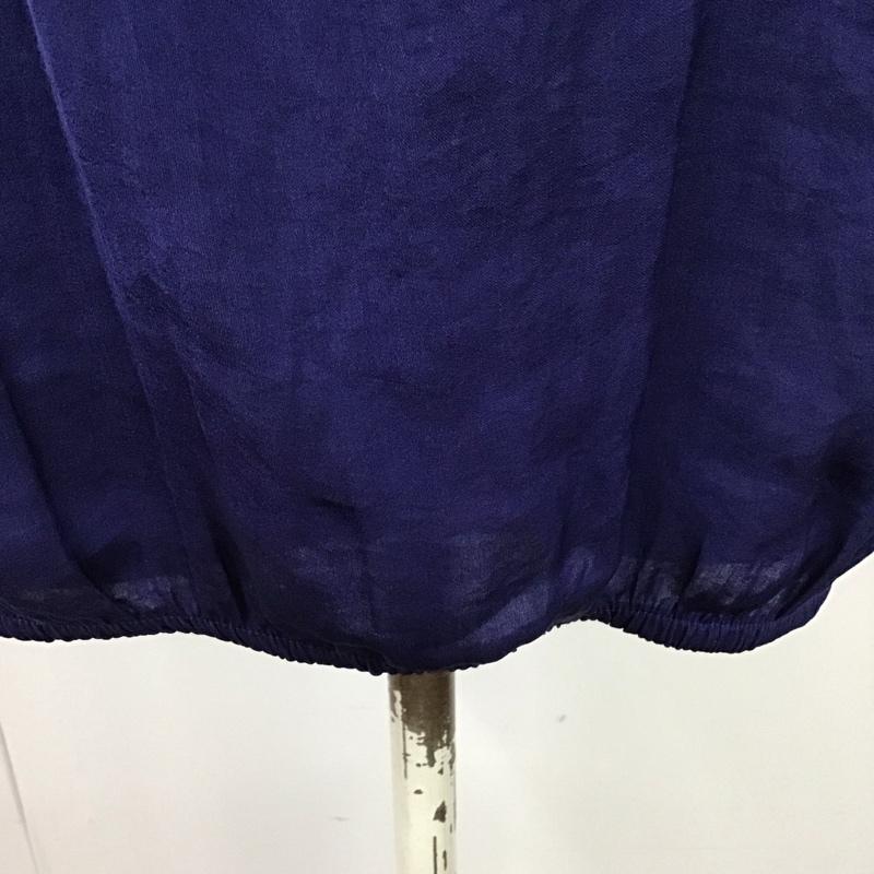 ザラベーシック ZARA BASIC カットソー 半袖 半袖カットソー 無地Tシャツ ジップアップネック S 無地 青 / ブルー / レディース USED 古着 中古 10117673