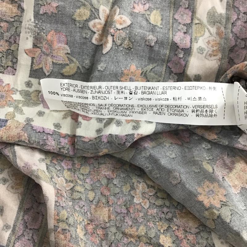 ザラ ZARA TRAFALUC ワンピース ロングスカート 長袖ロングワンピース Vネック フレアワンピース XS 総柄 マルチカラー / マルチカラー / レディース USED 古着 中古 10136022