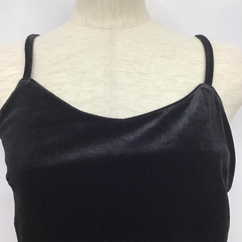 セシルマクビー CECIL McBEE セットアップ セットアップ セットアップ キャミソール ワイドパンツ 2点セット ヴェルベット M 無地 黒 / ブラック / レディース USED 古着 中古 10138402
