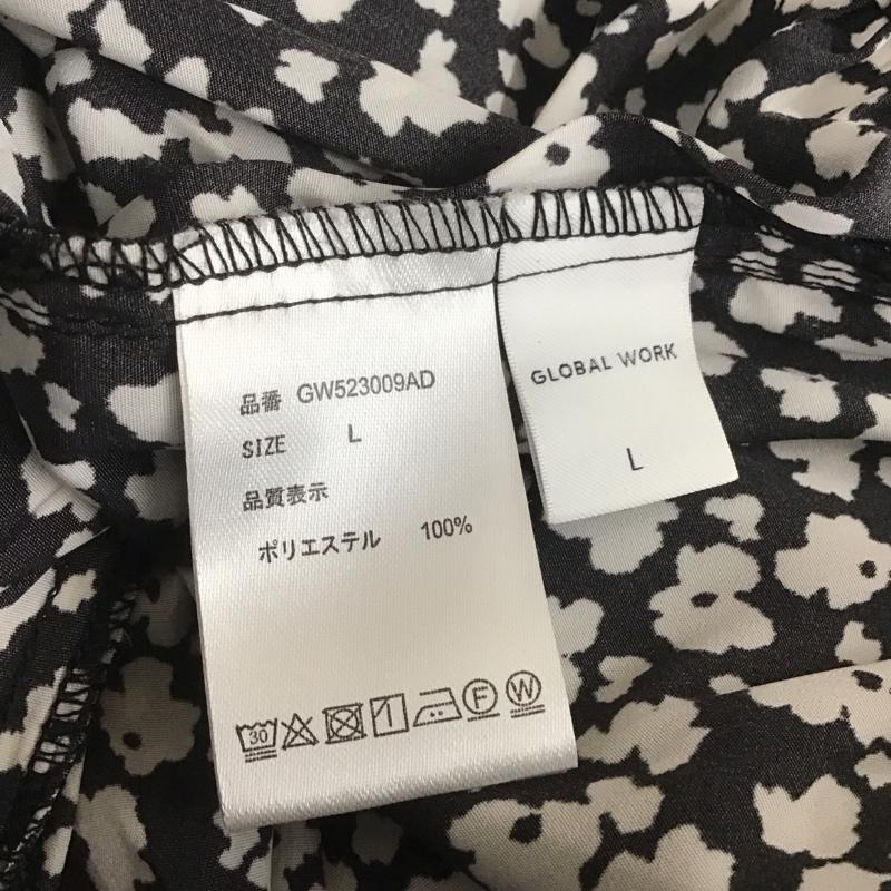グローバルワーク GLOBAL WORK ボトムス ボトムス GW523009AD ワイドパンツ スカンツ L 総柄 黒 / ブラック / X 白 / ホワイト / レディース USED 古着 中古 10108432