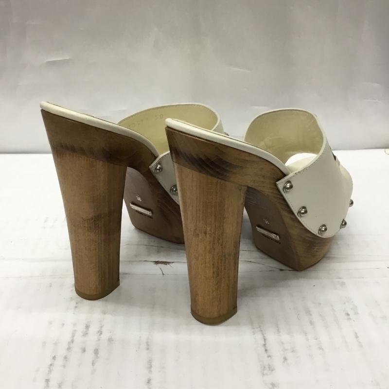 グッチ GUCCI ミュール ミュール 370471 ホースビット サンダル 38 無地 白 / ホワイト / X 茶 / ブラウン / レディース USED 古着 中古 10106634