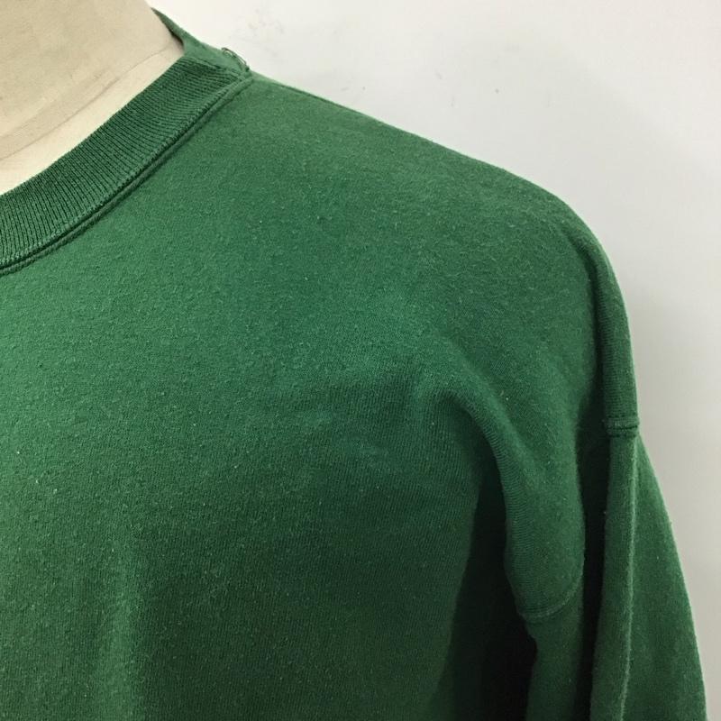 古着 USED トレーナー 長袖 長袖トレーナー スウェット クルーネック リブスウェットカットソー L プリント 緑 / グリーン /  メンズ USED 古着 中古 10116405