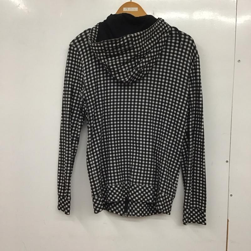 バーバリーブラックレーベル BURBERRY BLACK LABEL パーカー 長袖 ジップアップパーカー 長袖パーカー カジュアルジャケット 2 チェック 白 / ホワイト / X 黒 / ブラック / メンズ USED 古着 中古 10139706