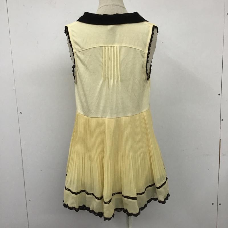 アクシーズファム axes femme カットソー 半袖 ノースリーブカットソー フレアカットソー カラーシャツノースリーブカットソー 前開き M 無地 ベージュ / ベージュ / X 黒 / ブラック / レディース USED 古着 中古 10105845