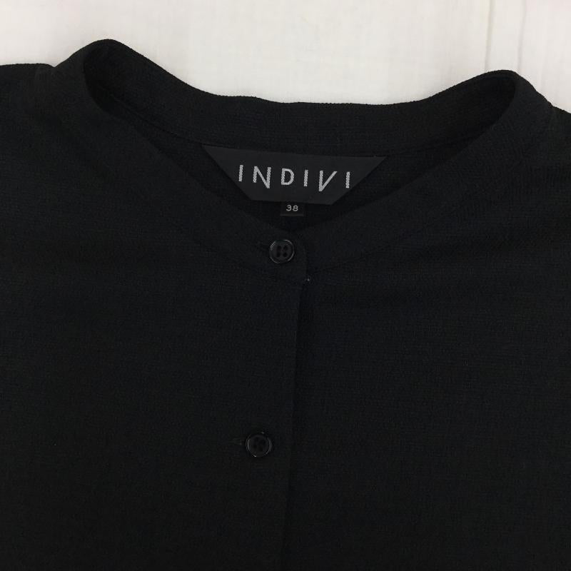 インディヴィ INDIVI シャツ、ブラウス 半袖 38 無地 黒 / ブラック / レディース USED 古着 中古 10137594