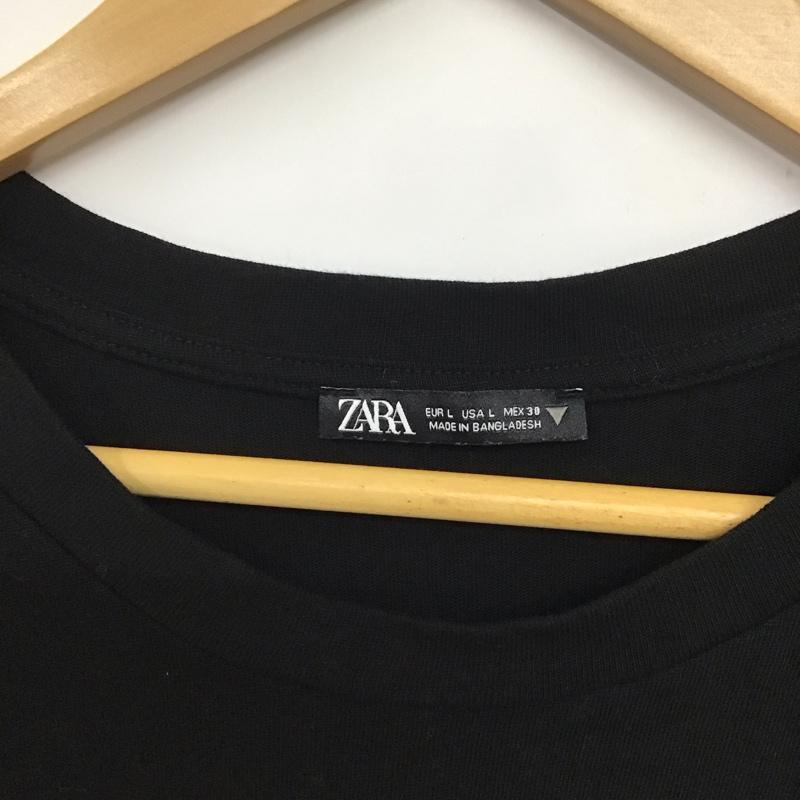 ザラ ZARA Tシャツ 半袖 L 無地 黒 / ブラック / レディース USED 古着 中古 10134265