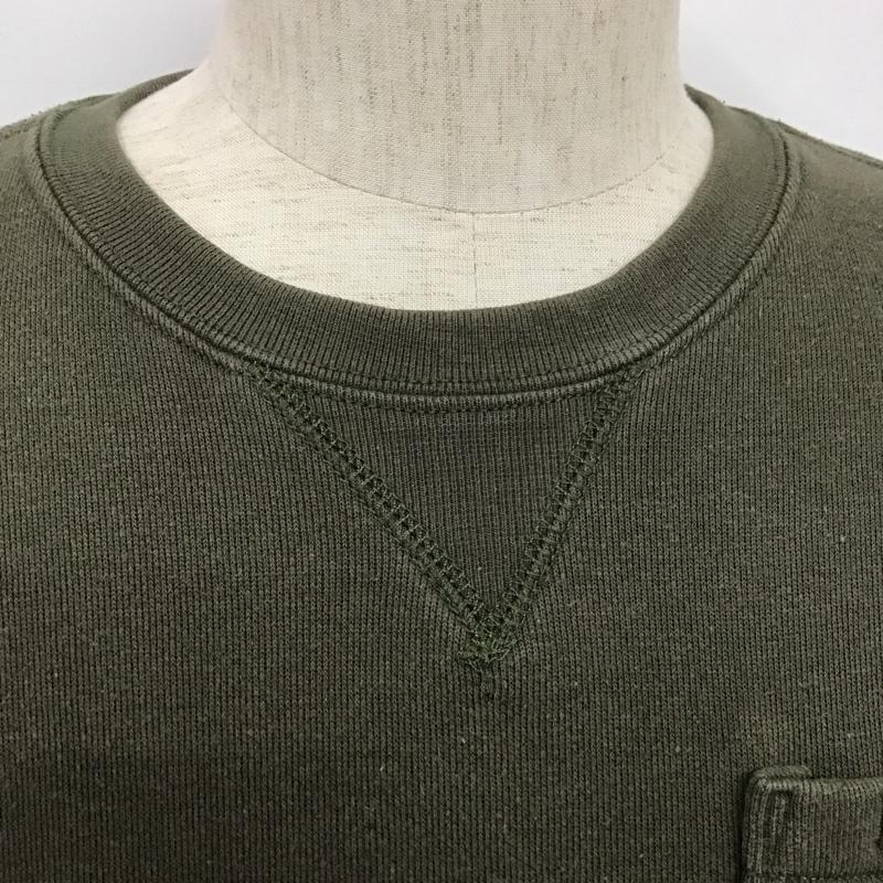 カーハート Carhartt トレーナー 長袖 長袖トレーナー スウェット クルーネック リブスウェットカットソー M ロゴ、文字 カーキ / カーキ / メンズ USED 古着 中古 10107687