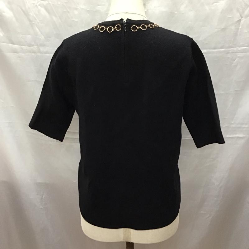 ザラ ZARA カットソー 半袖 半袖ニット S 無地 黒 / ブラック / レディース USED 古着 中古 10118448
