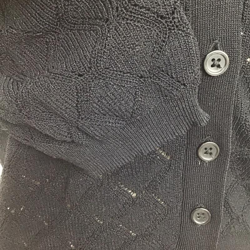ザラ ZARA カーディガン 半袖 Vネック 五分袖 M 黒 / ブラック / レディース USED 古着 中古 10109658