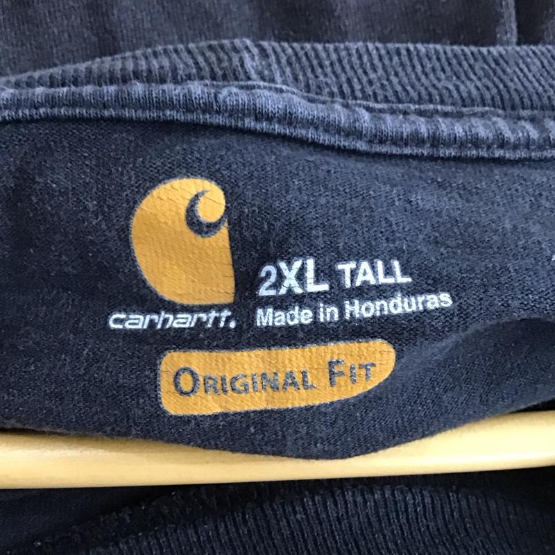 カーハート Carhartt Tシャツ 半袖 半袖カットソー プリントTシャツ クルーネックカットソー XXL ロゴ、文字 黒 / ブラック / メンズ USED 古着 中古 10137671