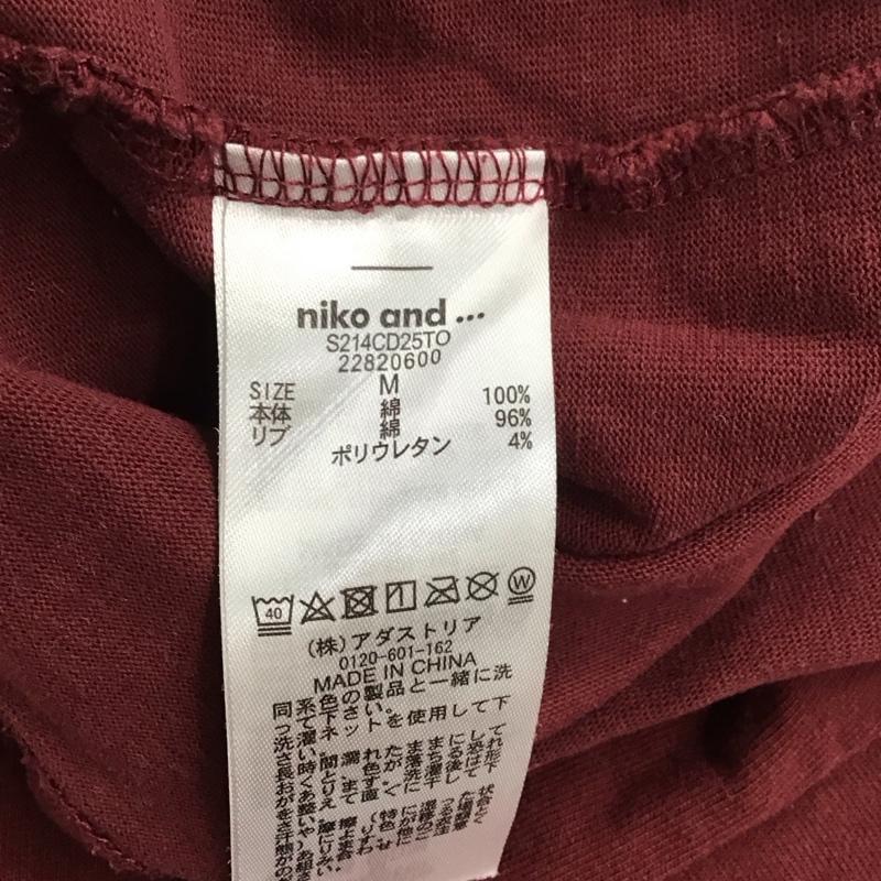 ニコアンド niko and... カットソー 長袖 長袖カットソー クルーネックカットソー ロングスリーブカットソー プリントTシャツ M プリント えんじ / ワインレッド / レディース USED 古着 中古 10123783