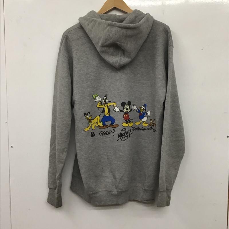 ディズニー Disney パーカー 長袖 ジップアップパーカー 長袖パーカー スウェットパーカー 古着 プリント 灰 / グレー / メンズ USED 古着 中古 10136240