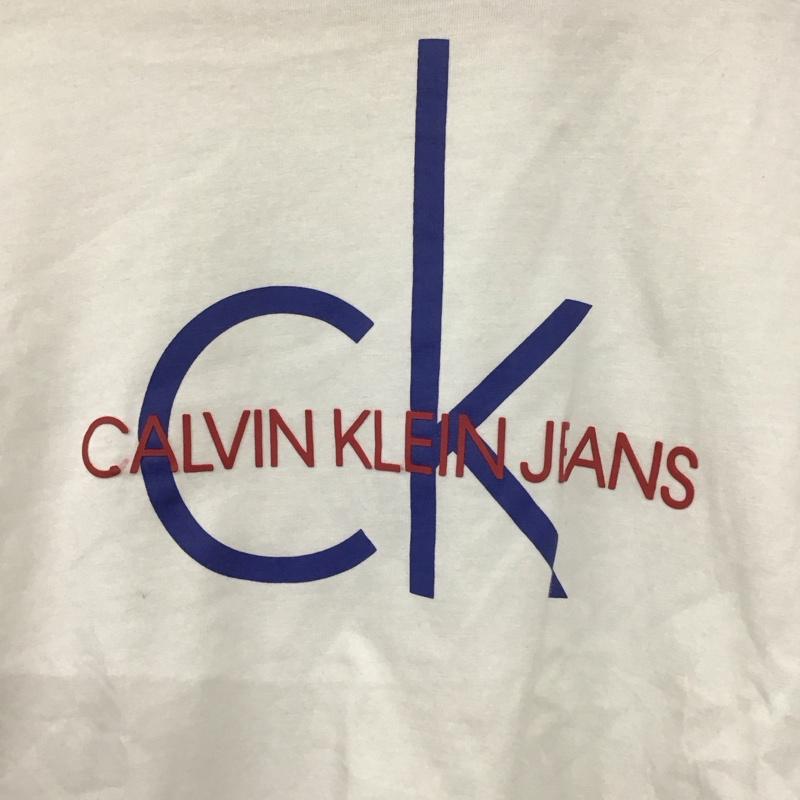 カルバン・クライン Calvin Klein Tシャツ 長袖 XS ロゴ、文字 X プリント 白 / ホワイト / レディース USED 古着 中古 10129632