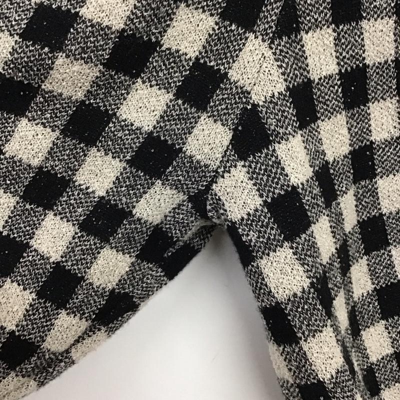 デイシー DEICY カーディガン 半袖 FREE チェック 白 / ホワイト / X 黒 / ブラック / レディース USED 古着 中古 10132851