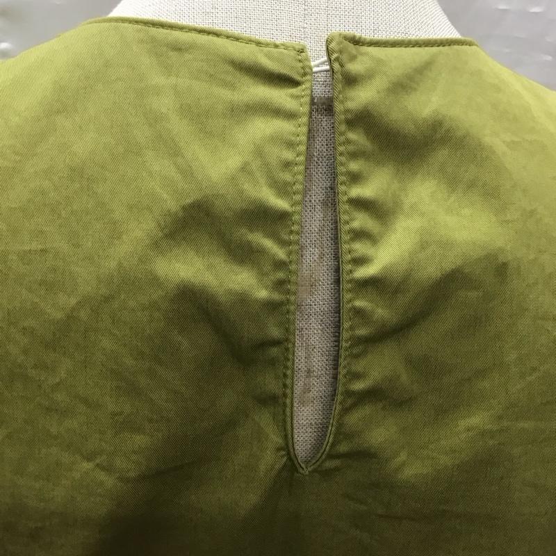 ザラ ZARA カットソー 七分袖 ペプラム パフスリーブ S 無地 カーキ / カーキ / レディース USED 古着 中古 10115874
